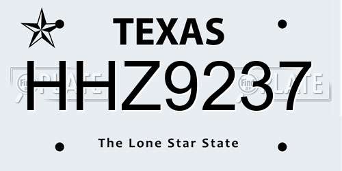 HHZ9237 Texas License Plate