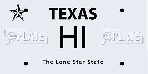 HI Texas License Plate