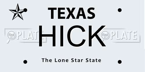 HICK Texas License Plate