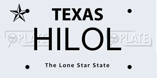 HILOL Texas License Plate