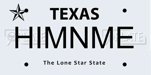 HIMNME Texas License Plate