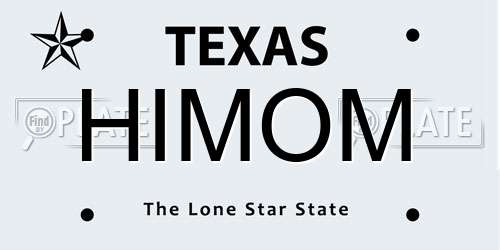 HIMOM Texas License Plate