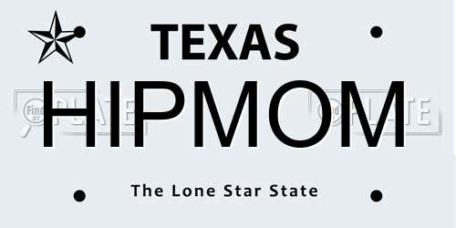 HIPMOM Texas License Plate