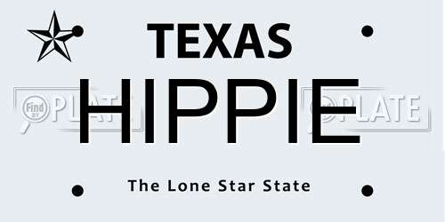 HIPPIE Texas License Plate
