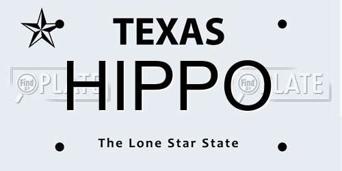 HIPPO Texas License Plate
