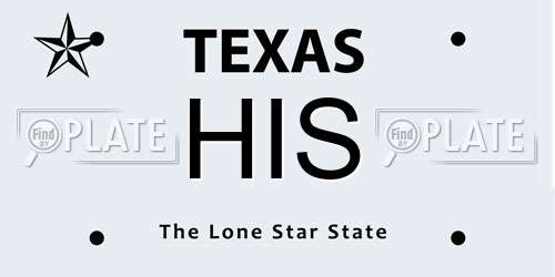 HIS Texas License Plate