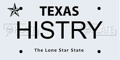 HISTRY Texas License Plate