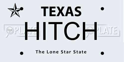 HITCH Texas License Plate