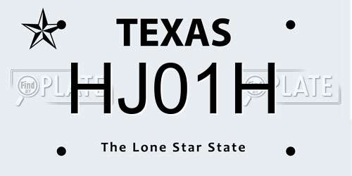 HJ01H Texas License Plate