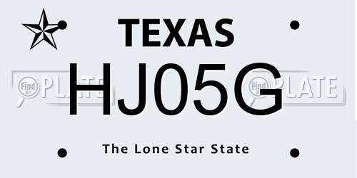 HJ05G Texas License Plate