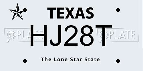 HJ28T Texas License Plate