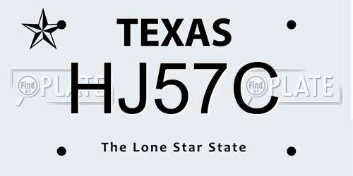HJ57C Texas License Plate
