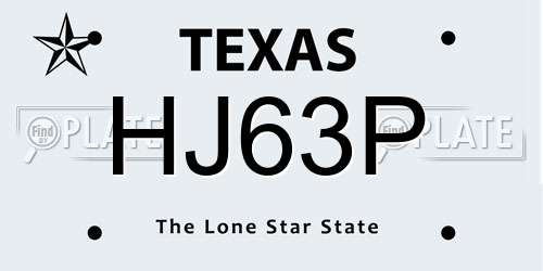 HJ63P Texas License Plate