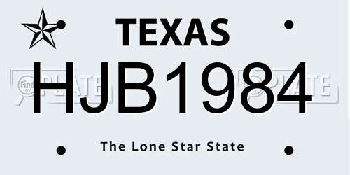 HJB1984 Texas License Plate