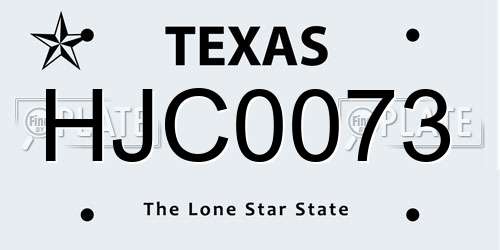 HJC0073 Texas License Plate