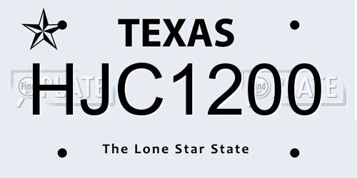 HJC1200 Texas License Plate