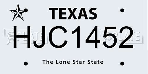 HJC1452 Texas License Plate