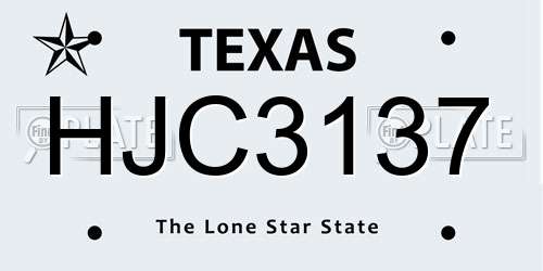 HJC3137 Texas License Plate