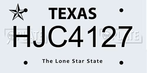 HJC4127 Texas License Plate