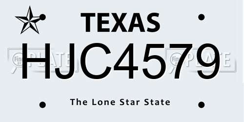 HJC4579 Texas License Plate