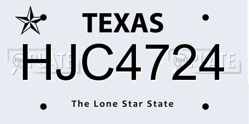 HJC4724 Texas License Plate