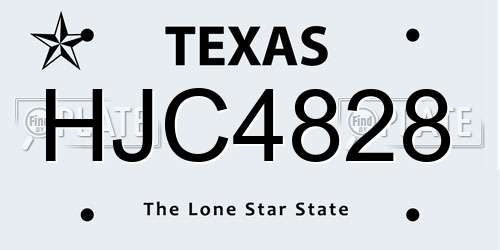 HJC4828 Texas License Plate