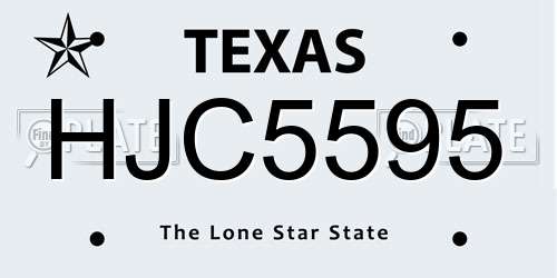HJC5595 Texas License Plate