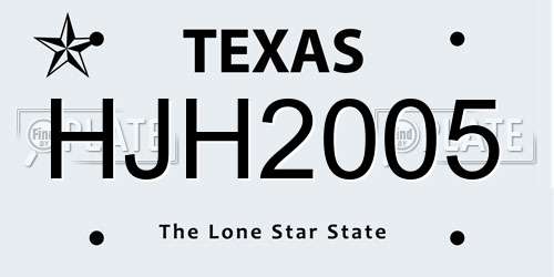 HJH2005 Texas License Plate