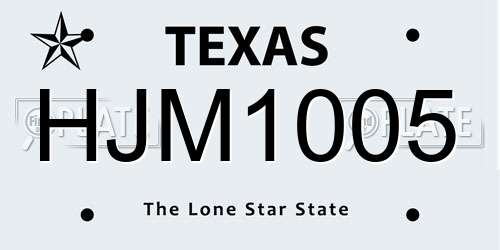 HJM1005 Texas License Plate