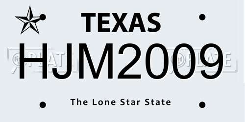 HJM2009 Texas License Plate