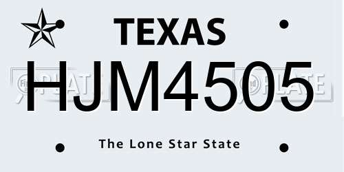 HJM4505 Texas License Plate