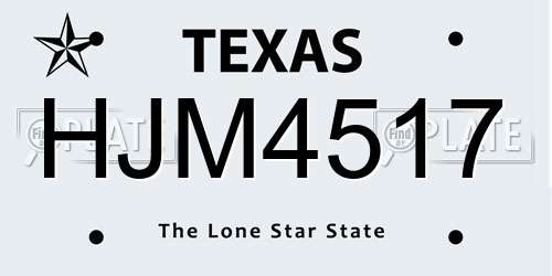 HJM4517 Texas License Plate