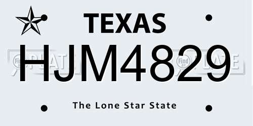 HJM4829 Texas License Plate