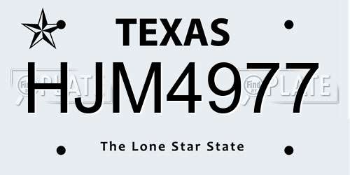 HJM4977 Texas License Plate
