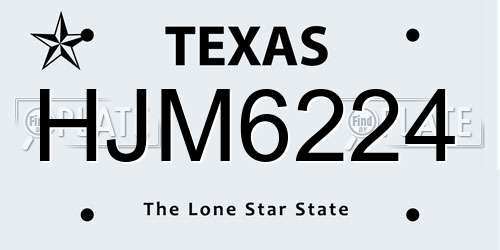 HJM6224 Texas License Plate