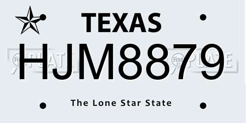 HJM8879 Texas License Plate