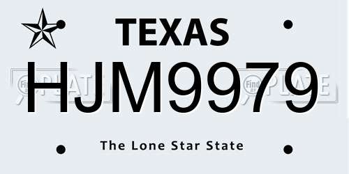 HJM9979 Texas License Plate