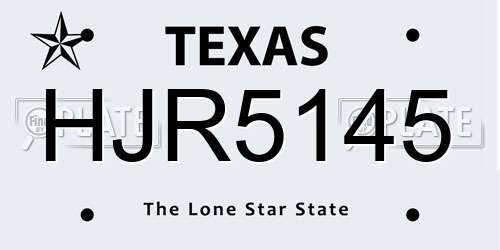 HJR5145 Texas License Plate