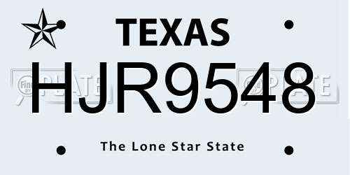 HJR9548 Texas License Plate