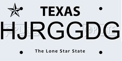 HJRGGDG Texas License Plate