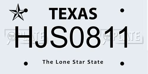 HJS0811 Texas License Plate
