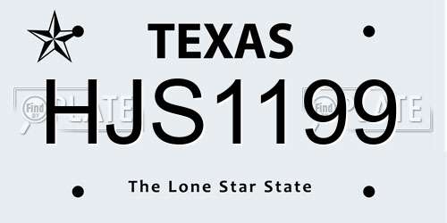 HJS1199 Texas License Plate