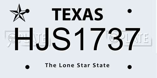 HJS1737 Texas License Plate
