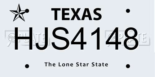HJS4148 Texas License Plate