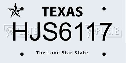 HJS6117 Texas License Plate