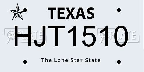 HJT1510 Texas License Plate