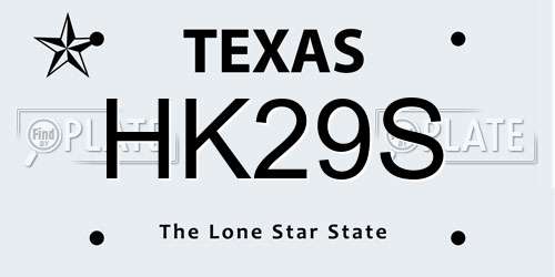 HK29S Texas License Plate