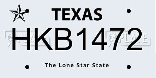 HKB1472 Texas License Plate