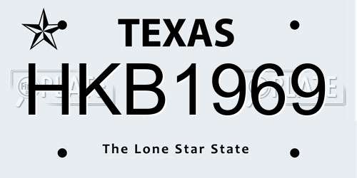 HKB1969 Texas License Plate