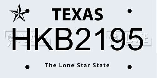 HKB2195 Texas License Plate